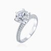 Lane Woods 925 Silver Micro Pave Round Moissanite Ring