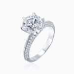 Lane Woods 925 Silver Micro Pave Round Moissanite Ring