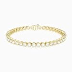 Lane Woods 925 Silver Modern D Grade Moissanite GemstonesTennis Bracelet Four Prong Round Bezel 6.88 Carat 925 Sterling Silver