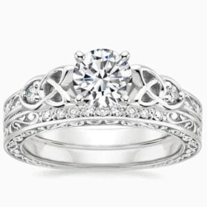 Lane Woods 925 Silver Moissanite Celtic Knot Wedding Ring