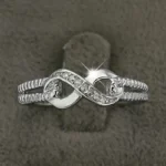 Lane Woods 925 Silver Natural Infinity Rope Moissanite Ring