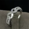 Lane Woods 925 Silver Natural Infinity Rope Moissanite Ring