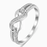 Lane Woods 925 Silver Natural Infinity Rope Moissanite Ring