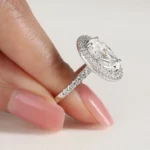 Lane Woods Oval Cut Moissanite Double Halo Engagement Ring