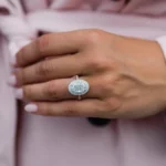Lane Woods Oval Cut Moissanite Double Halo Engagement Ring