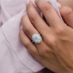 Lane Woods Oval Cut Moissanite Double Halo Engagement Ring