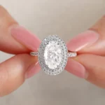 Lane Woods Oval Cut Moissanite Double Halo Engagement Ring