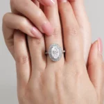 Lane Woods Oval Cut Moissanite Double Halo Engagement Ring