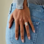 Lane Woods 925 Silver Oval Cut Moissanite Solitaire Ring