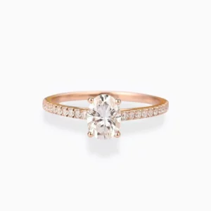 Lane Woods 925 Silver Oval Cut Solitaire With Micro Pave Accents 1 Carat