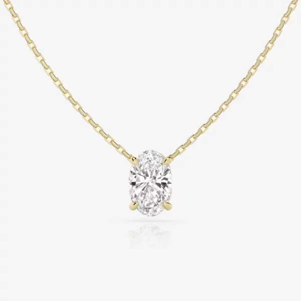 Lane Woods 925 Silver Oval Solitaire Moissanite Necklace