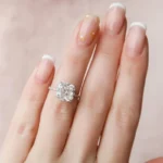 Lane Woods 925 Silver Pave Cushion Cut Moissanite Ring