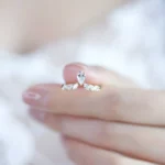 Lane Woods 925 Silver Pear Shape Moissanite Ear Of Wheat Ring