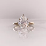 Lane Woods 925 Silver Pear-Shaped Moissanite Solitaire Ring