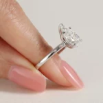 Lane Woods 925 Silver Pear-Shaped Moissanite Solitaire Ring