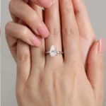 Lane Woods 925 Silver Pear-Shaped Moissanite Solitaire Ring