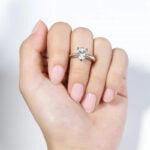 Lane Woods 925 Silver Pear Shaped Promise Engagment Wedding Moissanite Ring