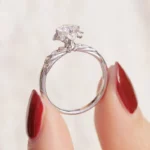 Lane Woods 925 Silver Perfect Angel Round Moissanite Ring