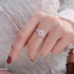 Lane Woods 925 Silver Perfect Angel Round Moissanite Ring