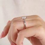 Lane Woods 925 Silver Petite Bezel Set Round Moissanite Solitaire Ring