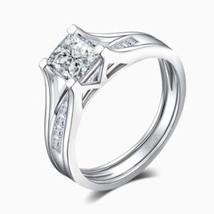 Lane Woods 925 Silver Princess Promise Moissanite Ring