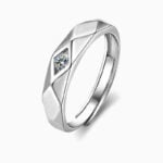 Lane Woods 925 Silver Promise Engagement Wedding Moissanite Matching Rings for Couples