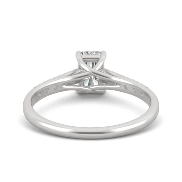 Lane Woods 925 Silver Promise Engagement Wedding Moissanite Radiant Solitaire Ring