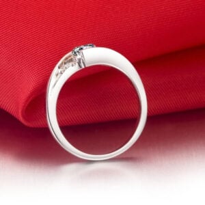Lane Woods 925 Silver Promise Engagement Wedding Moissanite Ring