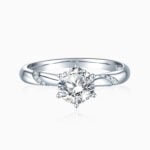 Lane Woods 925 Silver Promise Engagement Wedding Moissanite Ring