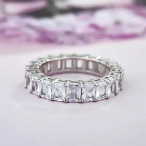Lane Woods 925 Silver Radiant Cut Moissanite Full Eternity Band
