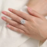 Lane Woods 925 Silver Round Cut Moissanite Antique Engagement Ring