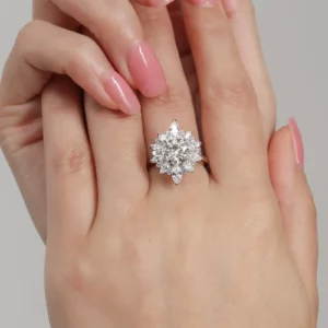Lane Woods 925 Silver Round Cut Moissanite Antique Engagement Ring