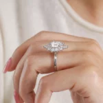 Lane Woods 925 Silver Round Cut Moissanite Antique Engagement Ring