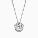 Lane Woods 925 Silver Round Cut Moissanite Bezel Necklace