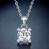 Lane Woods 925 Silver Round Cut Moissanite Necklace