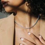Lane Woods 925 Silver Round Cut Moissanite Tennis Necklace