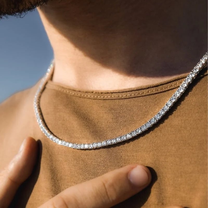 Classic Round Cut Moissanite Tennis Necklace | Isaac Wolf