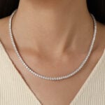 Lane Woods 925 Silver Round Cut Moissanite Tennis Necklace