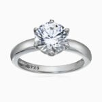 Lane Woods 925 Silver Round Cut Solitaire Promise Engagement Wedding Moissanite Ring