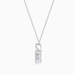 Lane Woods 925 Silver Round Moissanite Bezel Set Necklace