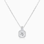 Lane Woods 925 Silver Round Moissanite Bezel Set Necklace