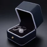 Lane Woods 925 Silver Round Moissanite Halo Bridal Set