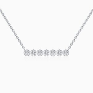 Lane Woods 925 Silver Round Moissanite Solitaire Bezel Necklace