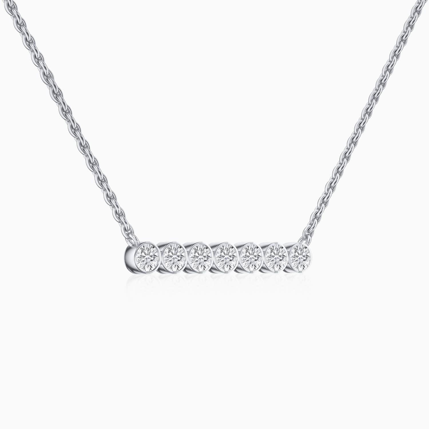 Lane Woods 925 Silver Round Moissanite Solitaire Bezel Necklace