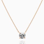 Lane Woods 925 Silver Round Moissanite Solitaire Necklace
