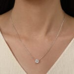 Lane Woods 925 Silver Round Moissanite Solitaire Necklace