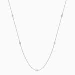 Lane Woods 925 Silver Round Moissanite Station Necklace