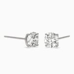 Lane Woods 925 Silver Round Moissanite Stud Earring