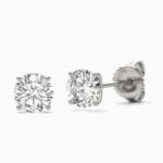 Lane Woods 925 Silver Round Moissanite Stud Earring