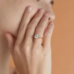 Lane Woods 925 Silver Round Promise Engagement Wedding Moissanit Ring With Side Accents Floral Style